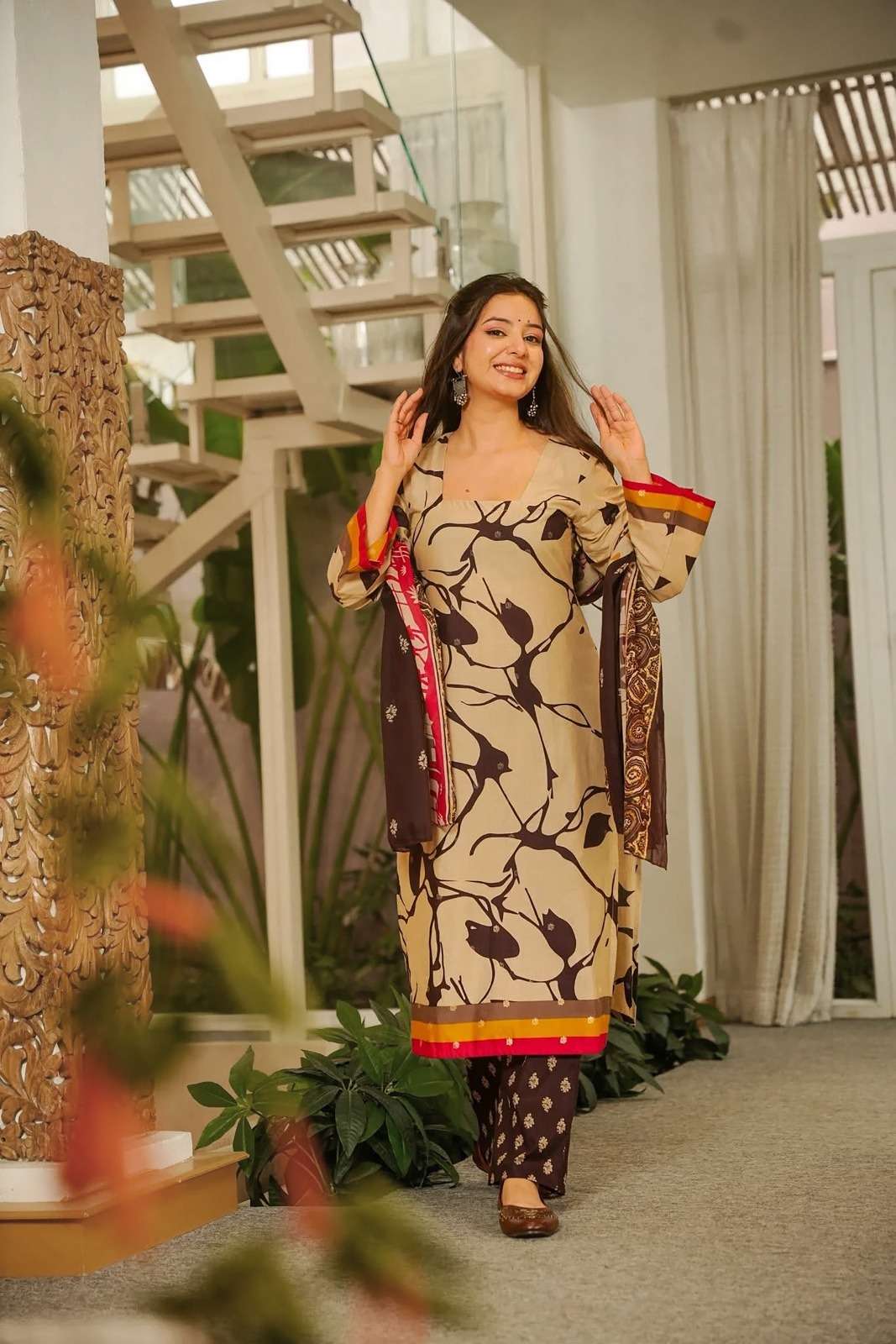 PURPLE CREATION SORAYA CANBRIC COTTON FARSHI SUIT PARTY & WEDDING TYPE SUPPLIER